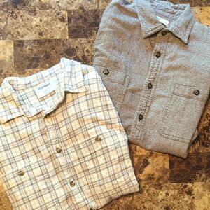 Old Navy&Sonoma Gray and Gray/White  Casual Button Down Shirts